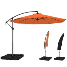 Image of Outsunny 3(m) Banana Parasol Cantilever Umbrella Garden w/ Base Weights