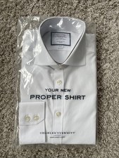 Charles Tyrwhitt Extra Slim Fit Non Iron Poplin Dress Shirt Size 15.5 / 36  