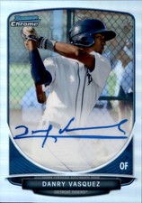 2013 BOWMAN CHROME - PROSPECTS AUTOGRAPHS DANRY VASQUEZ #BCA-DV REFRACTOR /500 