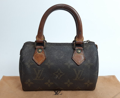 Louis Vuitton Monogram Mini Speedy Hand Bag Handtasche M41534 LV PVC Leder TH...