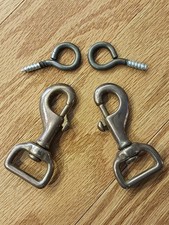 EVH Style Strap AGED Brass Snap Hook and Eye Set