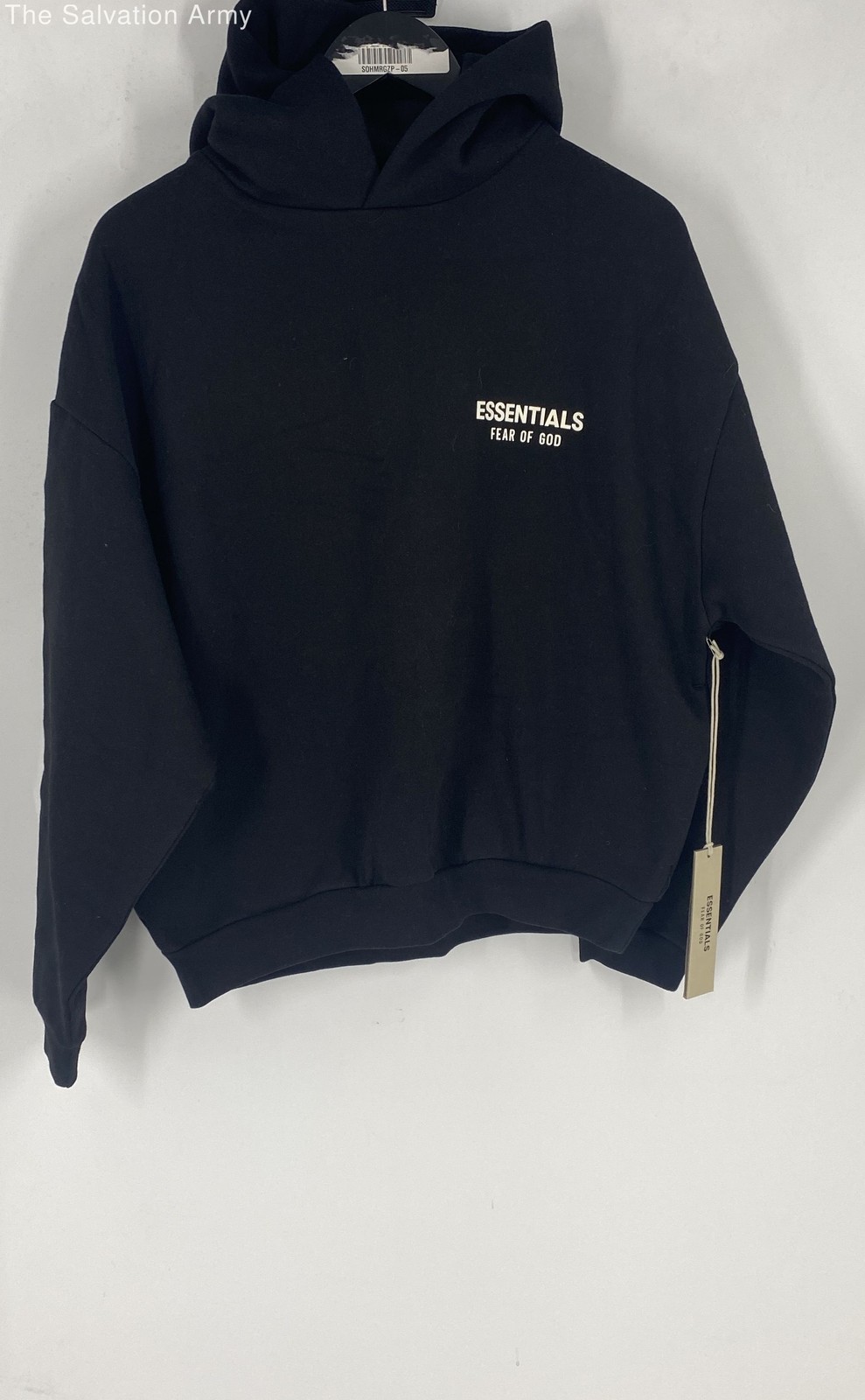 Fear Of God Essentials Mens Black Long Sleeve Pullover Hoodie Size XS