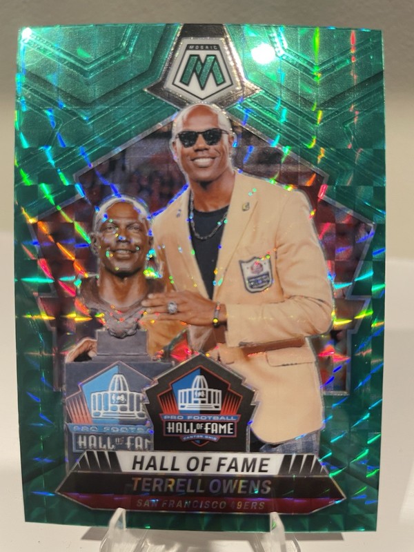 2024 Panini Mosaic - Hall of Fame Terrell Owens #295 Green Mosaic Prizm