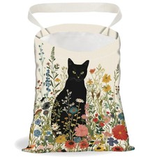 Auto Müllsack Schwarz Katzen Wildblumen  tragbar fürs Auto