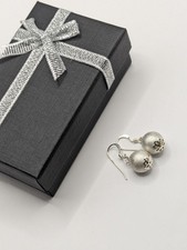sterling silver 925 sparkle ball earrings