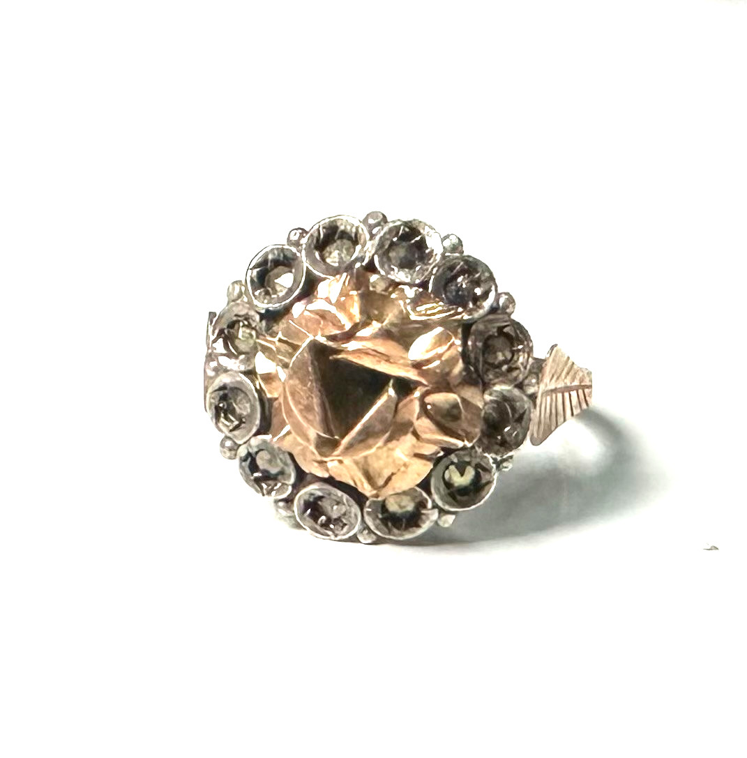 Vintage Rose Flower Ring Size 7 MARKED 925 STERLING SILVER Jewelry Lot J