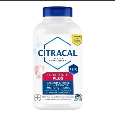 Citracal Maximum Plus Calcium Citrate + D3 280 Caplets FREE SHIPPING