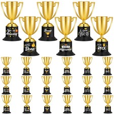 24 PCS Award Trophies Plastic Gold Trophy Kids Adults Funny Party Rewards