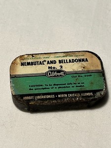 1930s Nembutal and Belladonna Abbott Laboratories North Chicago, Illinois Tin