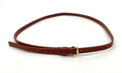 J.Crew Women's Small real Italian Leather skinny Classic Belt brown made in USA