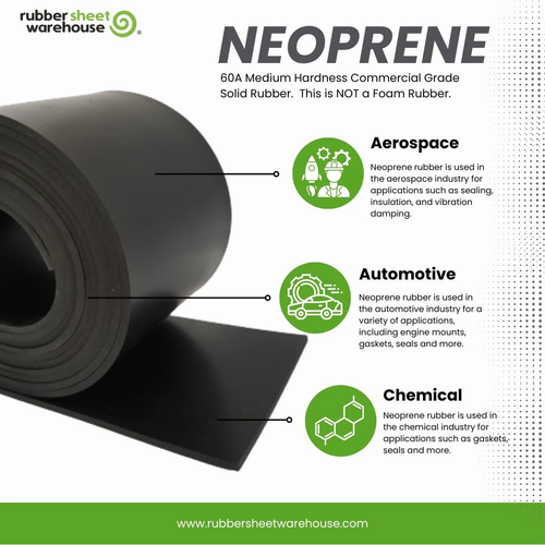 Neoprene Rubber Sheet, Rolls, Strips 1/32" (.032") Thick X 12" Wide X 12" Long S - Foto 4 di 12
