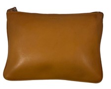 Rare Vtg Coach Lg Leather Cosmetic Pouch Clutch 8.5 x6.3 No Serial-USACreed YKK