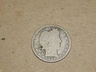 1892 Barber Silver Quarter Dollar. uncertified circulated first year