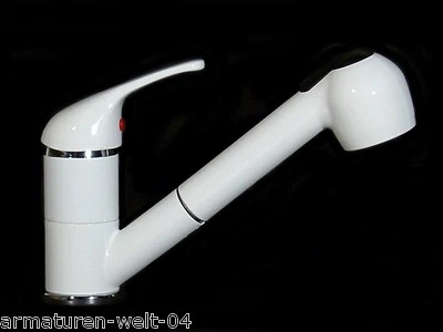 WAGNER Rubinetto cucina monocomando lavello rubinetto doccetta bianco