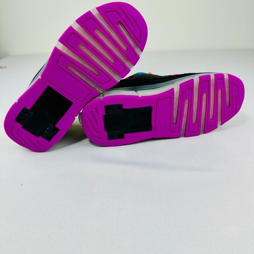SDSpeed Girl's Roller Skate Shoes Size 6 Big Kid LED Colors Black Violet - Picture 7 of 9