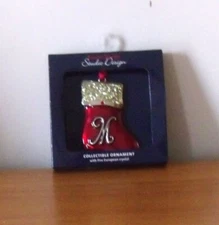 Regent Square Collectible Boot Ornament with Initial 'M'