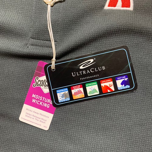 Ultra Club Polo Shirt Men Medium Gray Polyester Moisture Wicking Golf Casual NWT - Picture 10 of 12