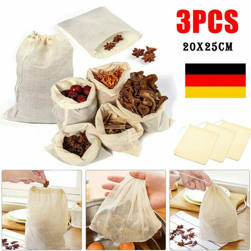 3 Stücke Käsetuch Passiertuch Sieb Filter Cloth Wiederverwendbar Nussmilchbeutel - Bild 12 von 13