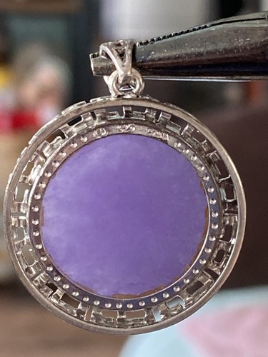 Lavender Jade Sterling Silver Pendant - Imagen 5 de 5