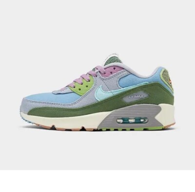 ネコ400 GS) Nike Air Max 90 LTR Leather Low-Top Grey/Blue 833412-009