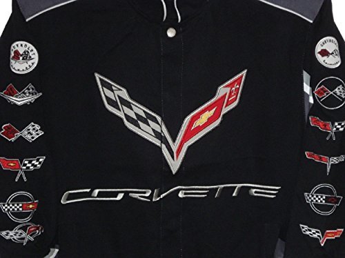 Chaqueta Corvette JH Design Negra Gris Algodón Broches Completos - Imagen 3 de 7