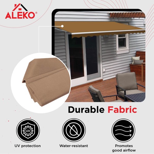 ALEKO Fabric Replacement For 10x8 Ft Retractable Awning Sand Color - Picture 2 of 9
