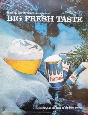 home furnishings Big Fresh Taste Hamm's beer bar pub metal sign home furnishings Big Fresh Taste Hamm's beer bar pub metal sign