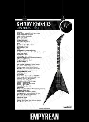 Randy Rhoads USA Select RR1 Jackson Guitar Specs Poster Art Print