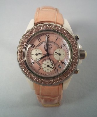 Daniel Steiger Women's Oasis Chronograph Pink Swarovski Crystal Watch ~ DS 1981