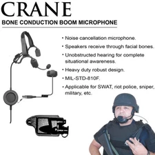 CRANE Quick Release Bone Conduction Mic for Harris / Macom Jaguar (See List)