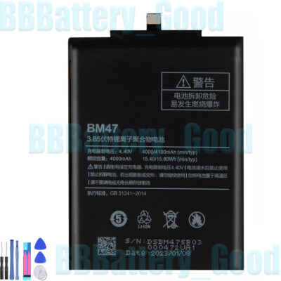 Replace Battery BM47 For Xiaomi Redmi 3 3S 3X Redmi3 Pro Hongmi 4000mAh
