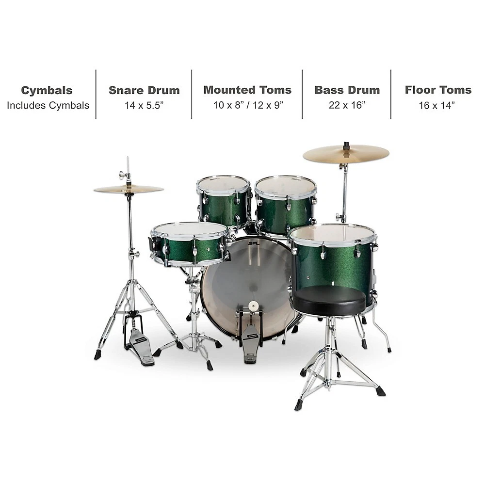 Sound Percussion Labs Unity II 5Piece Complete Drum Set, 40 OFF