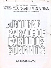 When You Wish Upon A Star Sheet Music Pinocchio Walt Disney Leigh Harline 1940