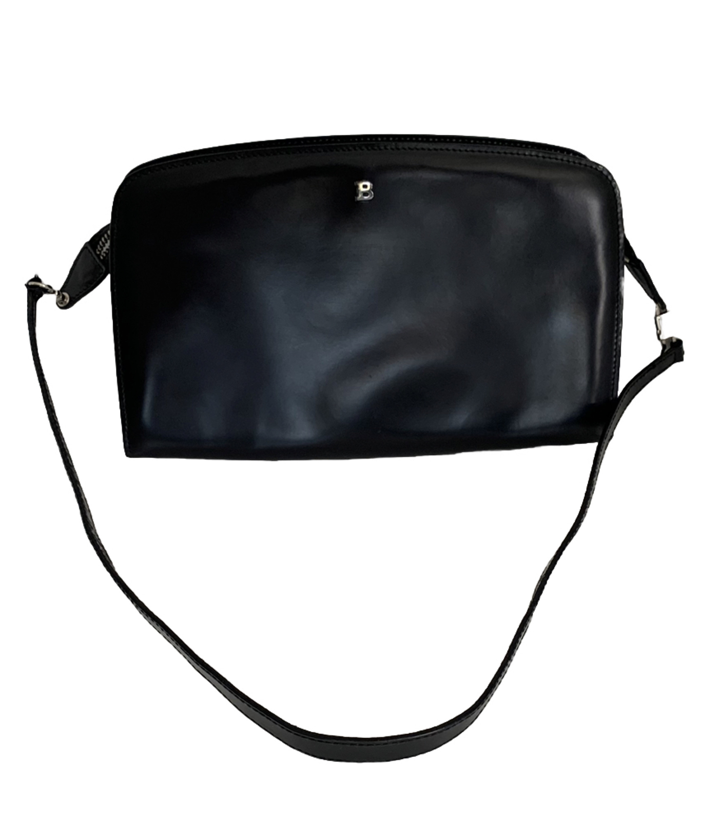 Bally vintage bag/clutch black Leather , Shoulder Str… Gem
