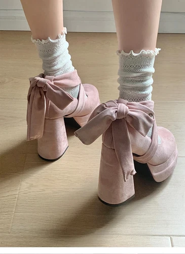 Platform Mary Jane Shoes Fashion Cross Strap Thick Heel Shoes Dress Shoes Pumps - Bild 10 von 24
