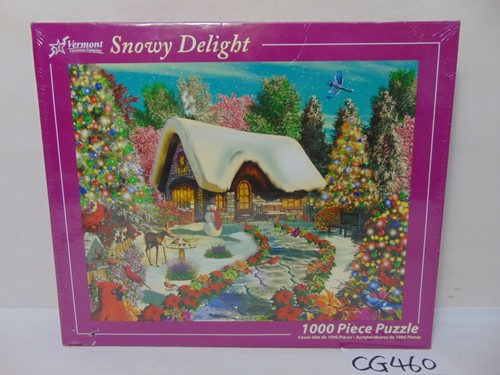 NEW SEALED PUZZLE VERMONT CHRISTMAS COMPANY 1000 PIECE-SNOWY DELIGHT-COTTAGE  - Picture 1 of 7