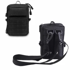 Black Tactical Molle Shoulder Bag Outdoor Phone EDC Pouch Accessory Bag Hunting