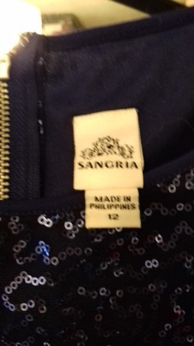 SANGRIA BLUE SEQUINNED TOP BANDAGE STYLE DRESS SIZE 12 BNWoT - Picture 6 of 7