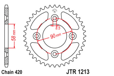 JT Steel Rear Sprocket - 37T Motorcycle ATV/UTV Street Bike Dirt Bike JTR745 37