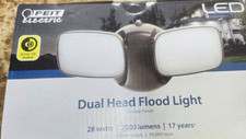 Feit Electric Bronze Aluminum 2000 lm. 5000K Dual Head Flood Hardwired LED