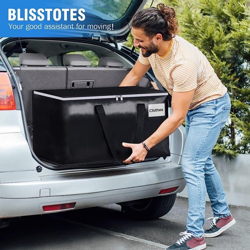 Paquete de 6 bolsas de almacenamiento de alta resistencia 93L con tops con cremallera y asas resistentes (NEGRAS) - Imagen 7 de 12