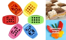 Food Cutter Set, Yellow Squares, Red Hearts, Blue Triangles