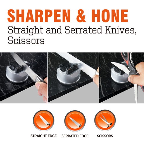 Afilador de herramientas de afilado de tijeras de cuchillos de cocina para cuchillos rectos y dentados - Imagen 7 de 8