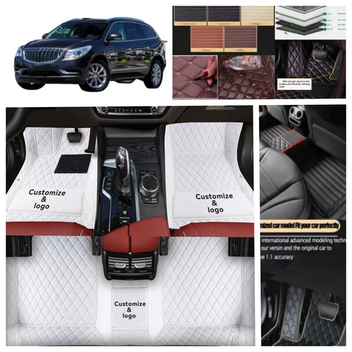 For Buick Enclave 3 Rows 2008-2020 Car Floor Mats Luxury Leather Foot Carpets - Foto 20 di 44
