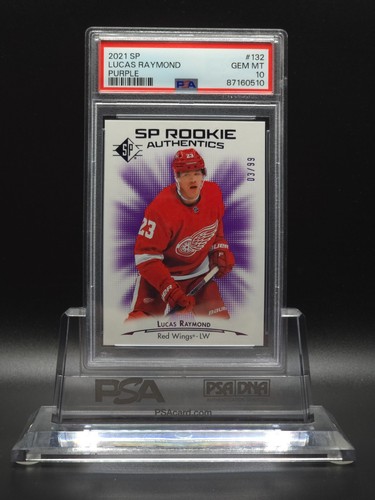 Lucas Raymond 2021-22 UD SP Authentic Rookie Purple #132 Gem PSA 10 #03/99 - Picture 3 of 9