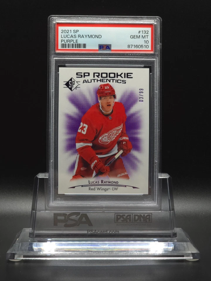 Lucas Raymond 2021-22 UD SP Authentic Rookie Purple #132 Gem PSA 10 #03/99 - Image 3 of 4