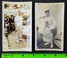 Vintage (Lot of 2) 1922 Navy Soldiers Crossing the Line Equator Original Photos