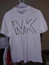 Michael Kors White w/ Logo Men's S/S Size S Crew Neck NWT FREE S H