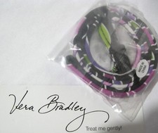 Vera Bradley PURPLE PUNCH LANYARD Ring Clip KEYS Key COIN Case 4 ZIP ID Tote NWT