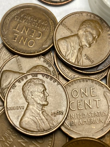 1932 (P) LINCOLN WHEAT CENT ROLL, HIGH GRADE, ALL COINS "VF-XF"